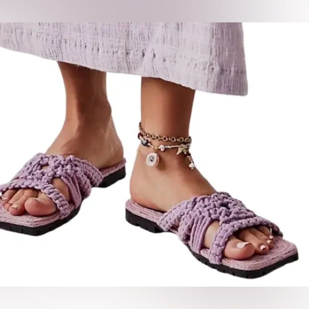 Free people Sandri Macrame Sandals Lavander casual classic summer beach comfy